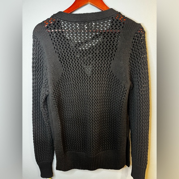 10 Crosby Derek Lam 100% Cotton Black Lace-Up Sweater | Size Medium - Picture 5 of 7